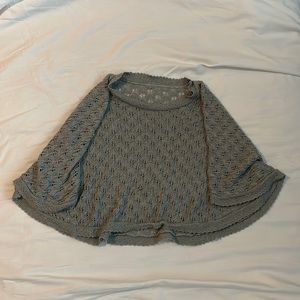 Small Gray Knitted Poncho